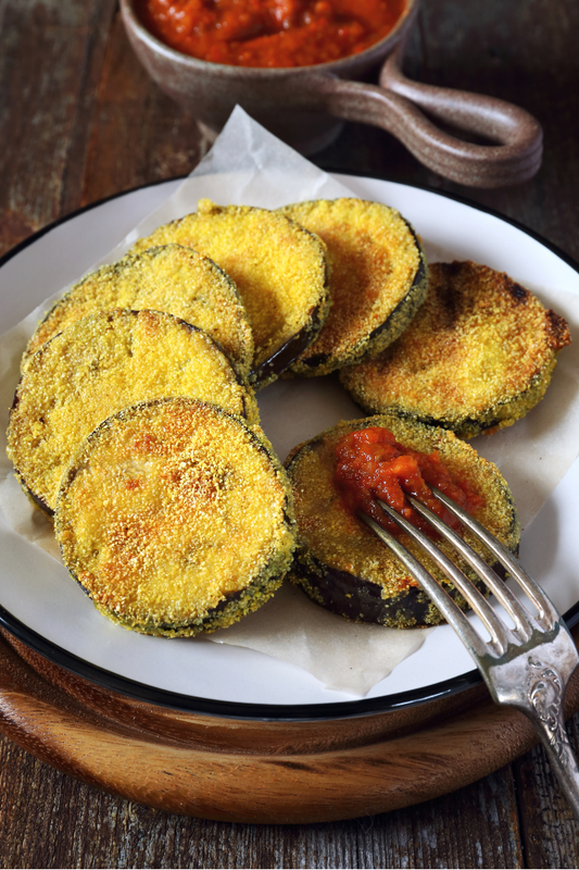 seasoned breaded eggplant with the spice drawer blend