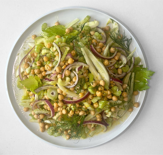 Chickpea Salad With Fennel, Celery and Lemon Pepper Dressing