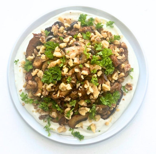 Things on Labneh, Part 1: Miso-Mushroom Labneh With Sun-Dried Tomatoes