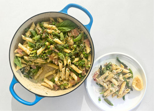 Pasta Primavera With Ricotta and Prosciutto